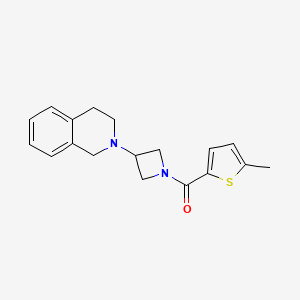 molecular formula C18H20N2OS B2656005 (3-(3,4-dihydroisoquinolin-2(1H)-yl)azetidin-1-yl)(5-methylthiophen-2-yl)methanone CAS No. 2034264-52-1