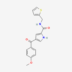 molecular formula C18H16N2O3S B2656016 4-(4-methoxybenzoyl)-N-(2-thienylmethyl)-1H-pyrrole-2-carboxamide CAS No. 478259-37-9