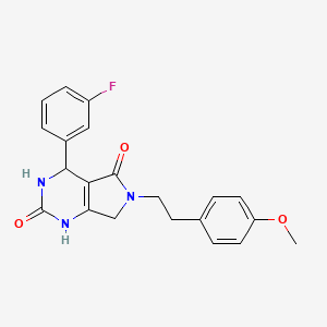 molecular formula C21H20FN3O3 B2656017 4-(3-氟苯基)-6-(4-甲氧基苯乙基)-3,4,6,7-四氢-1H-吡咯并[3,4-d]嘧啶-2,5-二酮 CAS No. 940786-23-2