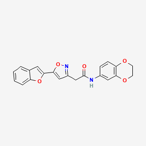 2-[5-(1-benzofuran-2-yl)-1,2-oxazol-3-yl]-N-(2,3-dihydro-1,4-benzodioxin-6-yl)acetamide