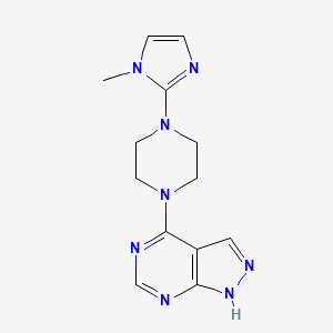 molecular formula C13H16N8 B2656021 4-[4-(1-Methylimidazol-2-yl)piperazin-1-yl]-1H-pyrazolo[3,4-d]pyrimidine CAS No. 2415512-49-9