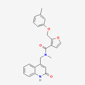 molecular formula C24H22N2O4 B2656022 N-[(2-羟基喹啉-4-基)甲基]-N-甲基-2-[(3-甲基苯氧基)甲基]呋喃-3-甲酰胺 CAS No. 902019-76-5