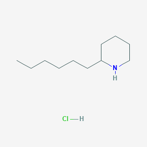 molecular formula C11H24ClN B2656024 2-Hexylpiperidine hydrochloride CAS No. 857381-43-2; 940-53-4