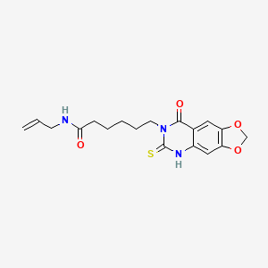 molecular formula C18H21N3O4S B2656034 6-(8-oxo-6-sulfanylidene-5H-[1,3]dioxolo[4,5-g]quinazolin-7-yl)-N-prop-2-enylhexanamide CAS No. 688053-41-0