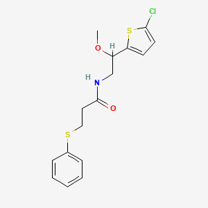 molecular formula C16H18ClNO2S2 B2656043 N-(2-(5-chlorothiophen-2-yl)-2-methoxyethyl)-3-(phenylthio)propanamide CAS No. 2034412-18-3
