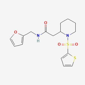 molecular formula C16H20N2O4S2 B2656049 N-(furan-2-ylmethyl)-2-(1-(thiophen-2-ylsulfonyl)piperidin-2-yl)acetamide CAS No. 941905-63-1