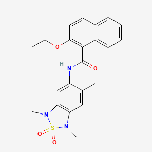 molecular formula C22H23N3O4S B2656052 2-ethoxy-N-(1,3,6-trimethyl-2,2-dioxido-1,3-dihydrobenzo[c][1,2,5]thiadiazol-5-yl)-1-naphthamide CAS No. 2034590-54-8
