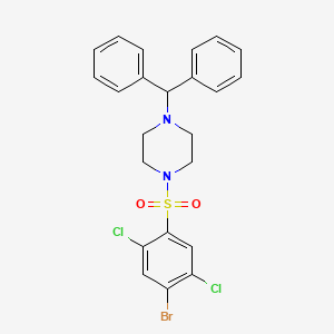 molecular formula C23H21BrCl2N2O2S B2656053 1-(4-Bromo-2,5-dichlorobenzenesulfonyl)-4-(diphenylmethyl)piperazine CAS No. 2415599-57-2