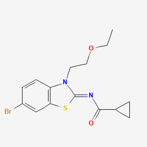 molecular formula C15H17BrN2O2S B2656056 (Z)-N-(6-溴-3-(2-乙氧基乙基)苯并[d]噻唑-2(3H)-亚甲基)环丙烷甲酰胺 CAS No. 865162-82-9