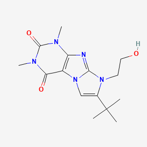B2656059 7-(tert-butyl)-8-(2-hydroxyethyl)-1,3-dimethyl-1H-imidazo[2,1-f]purine-2,4(3H,8H)-dione CAS No. 919032-21-6
