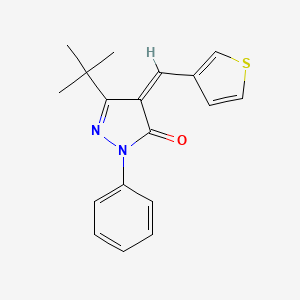 molecular formula C18H18N2OS B2656064 3-(Tert-butyl)-1-phenyl-4-(3-thienylmethylene)-2-pyrazolin-5-one CAS No. 1025206-25-0