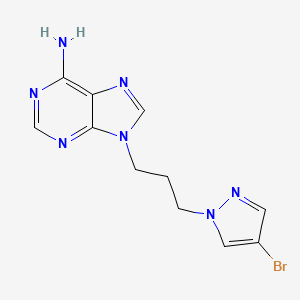 molecular formula C11H12BrN7 B2656068 9-[3-(4-bromo-1H-pyrazol-1-yl)propyl]-9H-purin-6-amine CAS No. 1499402-58-2