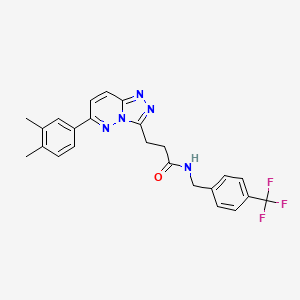 molecular formula C24H22F3N5O B2656070 3-(6-(3,4-二甲苯基)-[1,2,4]三唑并[4,3-b]哒嗪-3-基)-N-(4-(三氟甲基)苄基)丙酰胺 CAS No. 1189715-36-3
