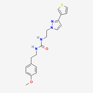 molecular formula C19H22N4O2S B2656073 1-(4-methoxyphenethyl)-3-(2-(3-(thiophen-3-yl)-1H-pyrazol-1-yl)ethyl)urea CAS No. 2034235-73-7