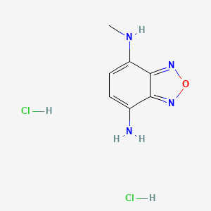 molecular formula C7H10Cl2N4O B2656076 4-N-Methyl-2,1,3-benzoxadiazole-4,7-diamine;dihydrochloride CAS No. 2137746-27-9
