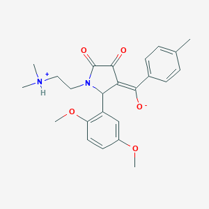 molecular formula C24H28N2O5 B265608 (E)-{2-(2,5-dimethoxyphenyl)-1-[2-(dimethylammonio)ethyl]-4,5-dioxopyrrolidin-3-ylidene}(4-methylphenyl)methanolate 