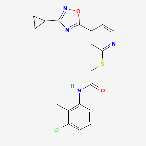 molecular formula C19H17ClN4O2S B2656080 N-(3-chloro-2-methylphenyl)-2-((4-(3-cyclopropyl-1,2,4-oxadiazol-5-yl)pyridin-2-yl)thio)acetamide CAS No. 1251588-03-0