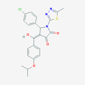 molecular formula C23H20ClN3O4S B265609 5-(4-chlorophenyl)-3-hydroxy-4-(4-isopropoxybenzoyl)-1-(5-methyl-1,3,4-thiadiazol-2-yl)-1,5-dihydro-2H-pyrrol-2-one 