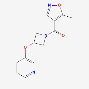 molecular formula C13H13N3O3 B2656094 (5-Methylisoxazol-4-yl)(3-(pyridin-3-yloxy)azetidin-1-yl)methanone CAS No. 1903114-63-5