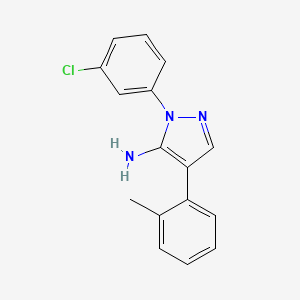 molecular formula C16H14ClN3 B2656106 1-(3-氯苯基)-4-(2-甲基苯基)-1H-吡唑-5-胺 CAS No. 324009-02-1