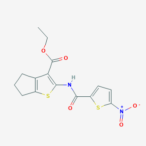 ethyl 2-(5-nitrothiophene-2-carboxamido)-5,6-dihydro-4H-cyclopenta[b]thiophene-3-carboxylate