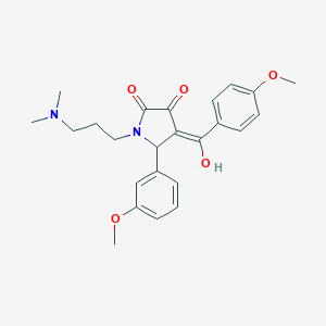 1-[3-(dimethylamino)propyl]-3-hydroxy-4-(4-methoxybenzoyl)-5-(3-methoxyphenyl)-1,5-dihydro-2H-pyrrol-2-one