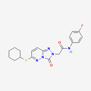 2-(6-(cyclohexylthio)-3-oxo-[1,2,4]triazolo[4,3-b]pyridazin-2(3H)-yl)-N-(4-fluorophenyl)acetamide