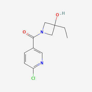 molecular formula C11H13ClN2O2 B2656119 (6-Chloropyridin-3-yl)-(3-ethyl-3-hydroxyazetidin-1-yl)methanone CAS No. 1479122-60-5