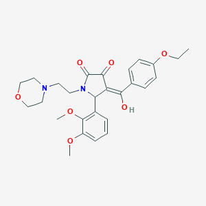 molecular formula C27H32N2O7 B265612 5-(2,3-dimethoxyphenyl)-4-(4-ethoxybenzoyl)-3-hydroxy-1-[2-(4-morpholinyl)ethyl]-1,5-dihydro-2H-pyrrol-2-one 