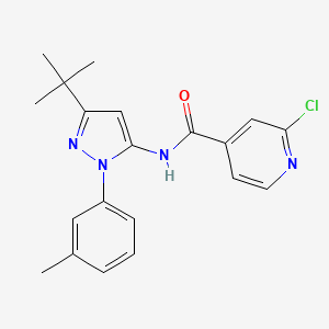 molecular formula C20H21ClN4O B2656121 N-[3-tert-butyl-1-(3-methylphenyl)-1H-pyrazol-5-yl]-2-chloropyridine-4-carboxamide CAS No. 1375228-48-0