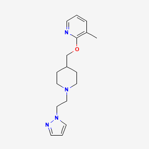 molecular formula C17H24N4O B2656130 3-甲基-2-({1-[2-(1H-吡唑-1-基)乙基]哌啶-4-基}甲氧基)吡啶 CAS No. 2200778-31-8