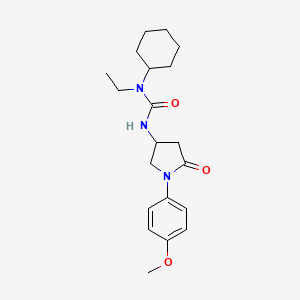 molecular formula C20H29N3O3 B2656134 1-Cyclohexyl-1-ethyl-3-(1-(4-methoxyphenyl)-5-oxopyrrolidin-3-yl)urea CAS No. 877640-13-6