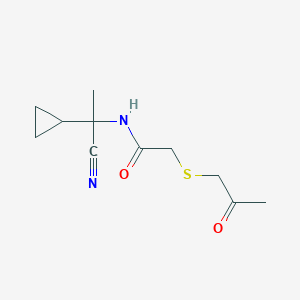 molecular formula C11H16N2O2S B2656146 N-(1-氰基-1-环丙基乙基)-2-(2-氧代丙基硫烷基)乙酰胺 CAS No. 1436042-42-0
