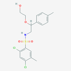 molecular formula C18H21Cl2NO4S B2656148 2,4-dichloro-N-(2-(2-hydroxyethoxy)-2-(p-tolyl)ethyl)-5-methylbenzenesulfonamide CAS No. 1795434-91-1