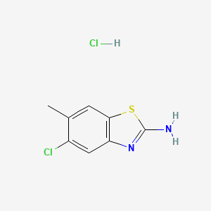 molecular formula C8H8Cl2N2S B2656153 5-Chloro-6-methyl-1,3-benzothiazol-2-amine hydrochloride CAS No. 1559059-95-8