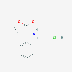 molecular formula C11H16ClNO2 B2656161 Methyl 2-amino-2-phenylbutanoate hydrochloride CAS No. 118737-02-3