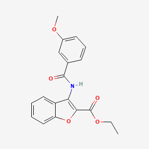 3-[[(3-Methoxyphenyl)-oxomethyl]amino]-2-benzofurancarboxylic acid ethyl ester