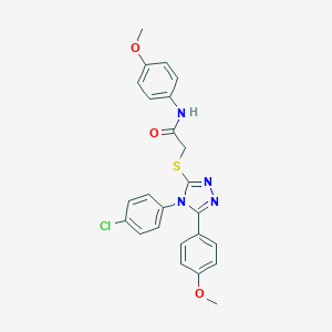 molecular formula C24H21ClN4O3S B265617 2-{[4-(4-chlorophenyl)-5-(4-methoxyphenyl)-4H-1,2,4-triazol-3-yl]sulfanyl}-N-(4-methoxyphenyl)acetamide 