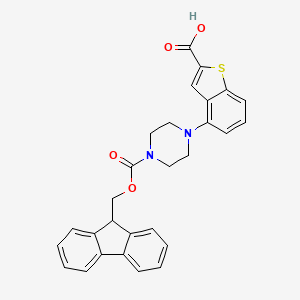 molecular formula C28H24N2O4S B2656171 4-[4-(9H-Fluoren-9-ylmethoxycarbonyl)piperazin-1-yl]-1-benzothiophene-2-carboxylic acid CAS No. 2019119-49-2