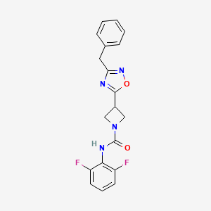molecular formula C19H16F2N4O2 B2656182 3-(3-benzyl-1,2,4-oxadiazol-5-yl)-N-(2,6-difluorophenyl)azetidine-1-carboxamide CAS No. 1351659-40-9