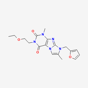 molecular formula C18H21N5O4 B2656184 3-(2-ethoxyethyl)-8-(furan-2-ylmethyl)-1,7-dimethyl-1H-imidazo[2,1-f]purine-2,4(3H,8H)-dione CAS No. 887454-78-6