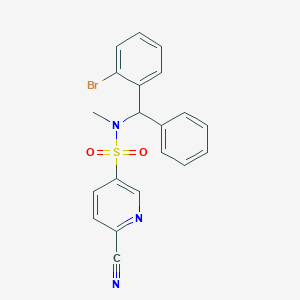 N-[(2-Bromophenyl)-phenylmethyl]-6-cyano-N-methylpyridine-3-sulfonamide