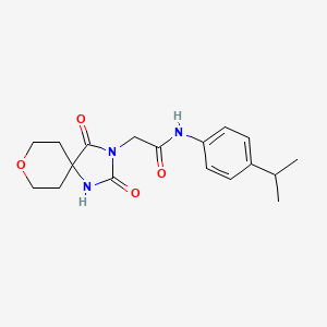 2-(2,4-dioxo-8-oxa-1,3-diazaspiro[4.5]dec-3-yl)-N-(4-isopropylphenyl)acetamide
