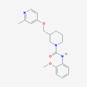 molecular formula C20H25N3O3 B2656214 N-(2-Methoxyphenyl)-3-[(2-methylpyridin-4-yl)oxymethyl]piperidine-1-carboxamide CAS No. 2380034-62-6