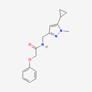 molecular formula C16H19N3O2 B2656216 N-((5-环丙基-1-甲基-1H-吡唑-3-基)甲基)-2-苯氧基乙酰胺 CAS No. 1448127-91-0