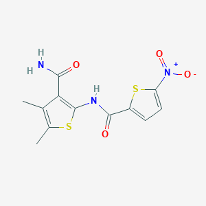 4,5-Dimethyl-2-[(5-nitrothiophene-2-carbonyl)amino]thiophene-3-carboxamide