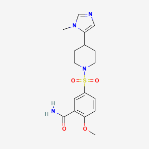 2-Methoxy-5-[4-(3-methylimidazol-4-yl)piperidin-1-yl]sulfonylbenzamide