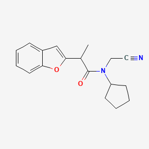 molecular formula C18H20N2O2 B2656237 2-(1-Benzofuran-2-yl)-N-(cyanomethyl)-N-cyclopentylpropanamide CAS No. 2188292-22-8
