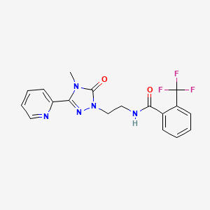 molecular formula C18H16F3N5O2 B2656239 N-(2-(4-methyl-5-oxo-3-(pyridin-2-yl)-4,5-dihydro-1H-1,2,4-triazol-1-yl)ethyl)-2-(trifluoromethyl)benzamide CAS No. 1208758-29-5