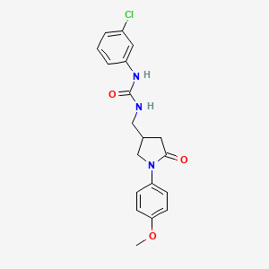 1-(3-Chlorophenyl)-3-((1-(4-methoxyphenyl)-5-oxopyrrolidin-3-yl)methyl)urea